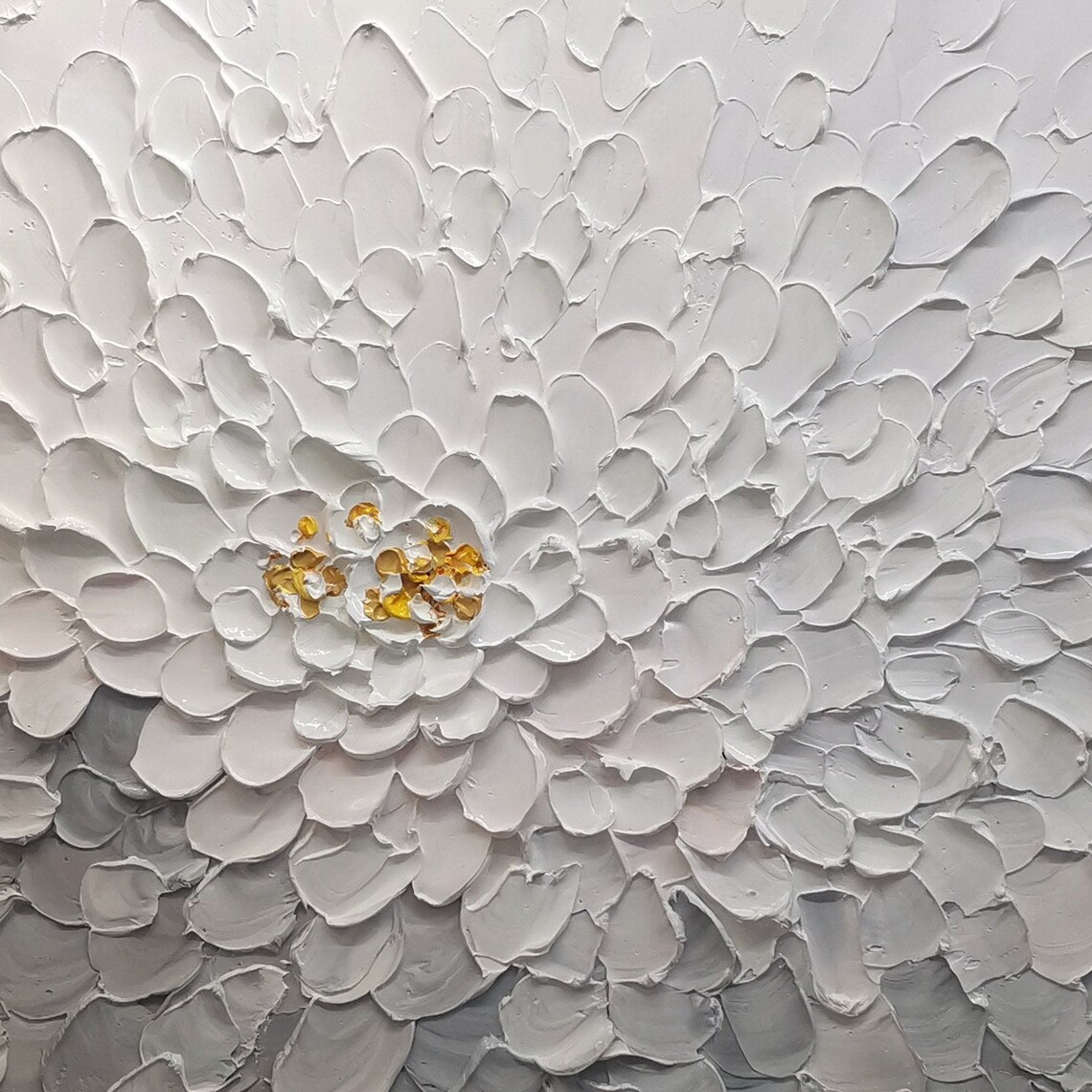 Gray Abstract Flower Painting, Modern Wall Art Print - Image 5