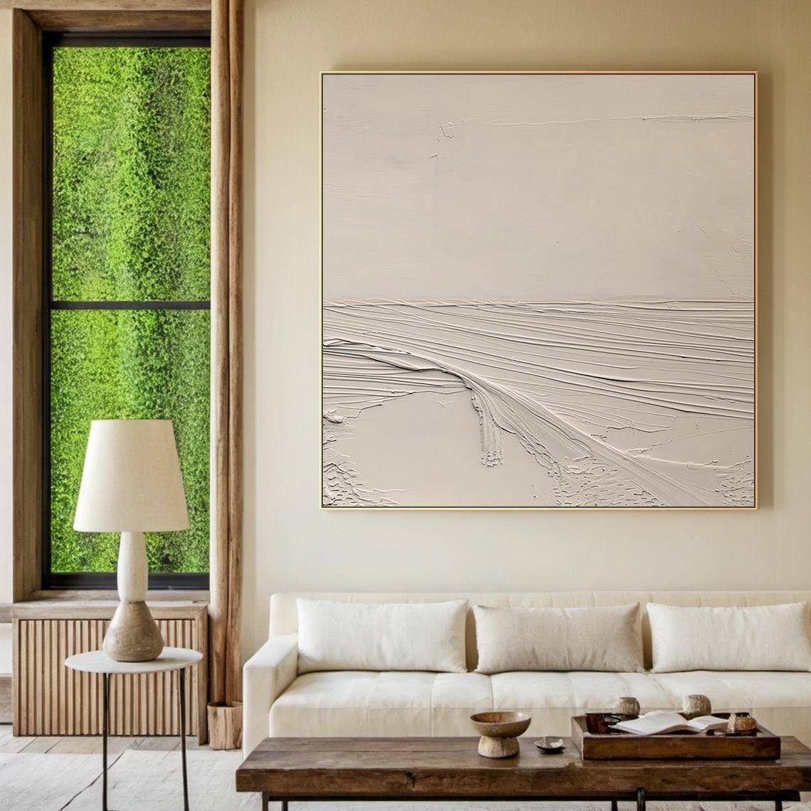 Beige Minimalist Abstract Painting Line Texture Modern Wall Art Poster - Image 6