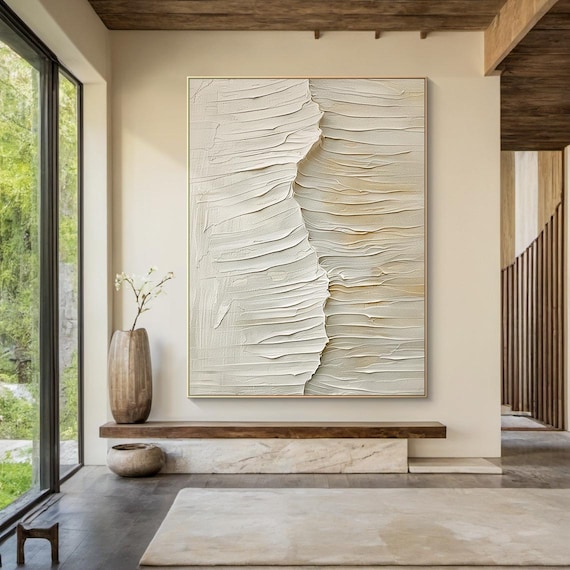 Beige Abstract Wabi Sabi Art Print, Modern Decor