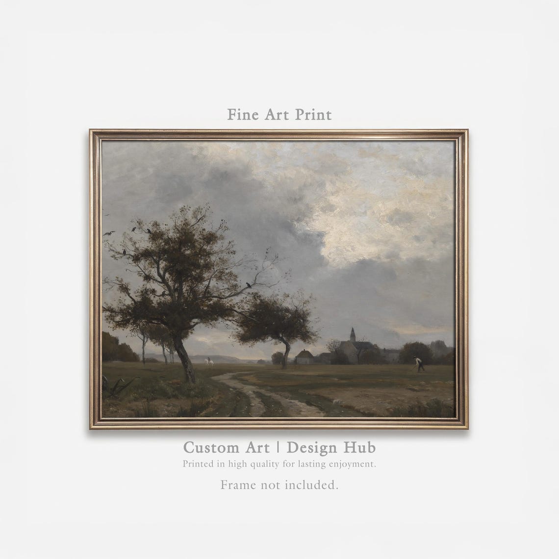 Moody Landscape Vintage Rural Art Print