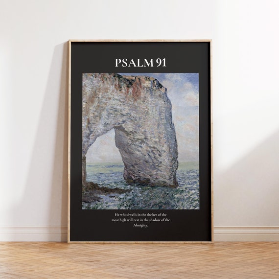Psalm 91 Christian Wall Art Quote Wall Art Bible Verse Poster Minimalist Christian Print Trendy Apartment Decor Motivational Art