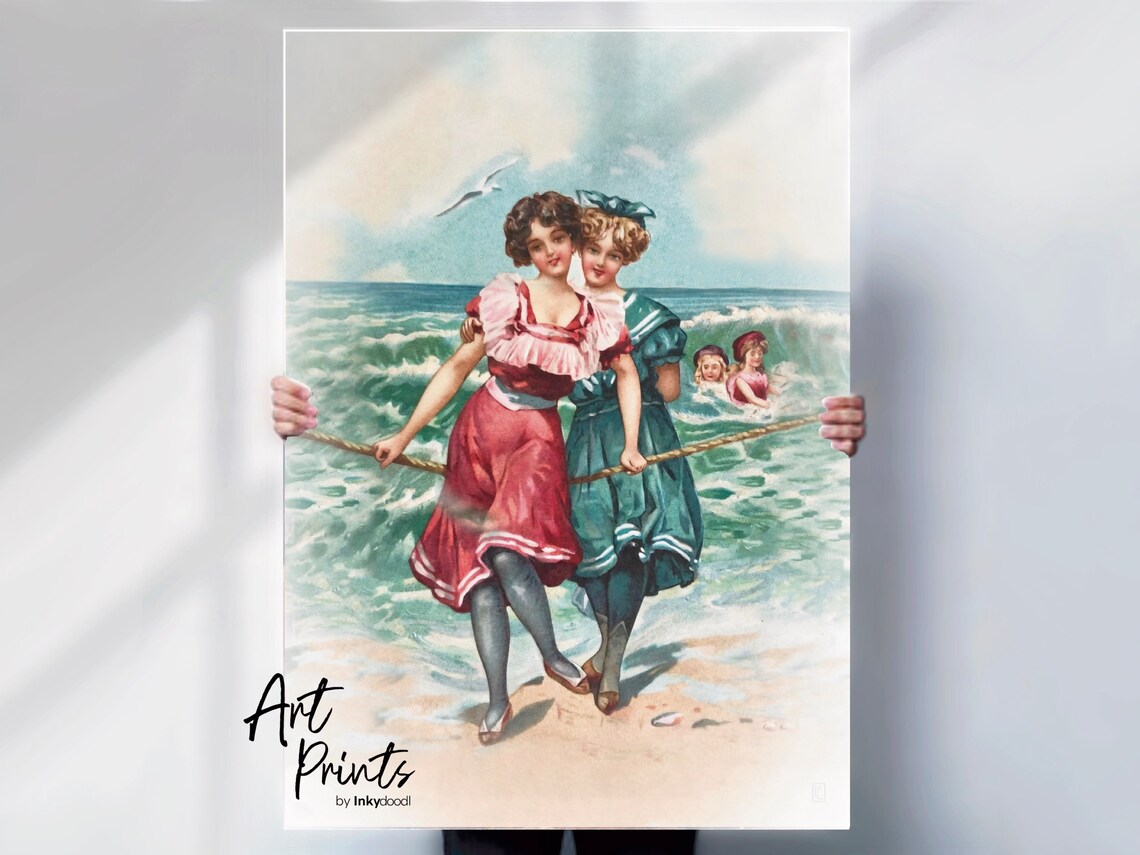 Seaside Edwardian Reproduction Art Print