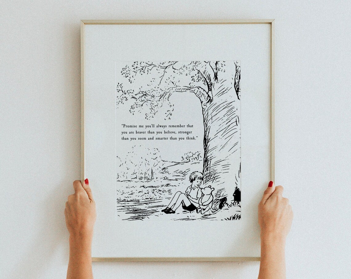Promise Mewinnie The Pooh Christening Nursery Art Print - Image 2