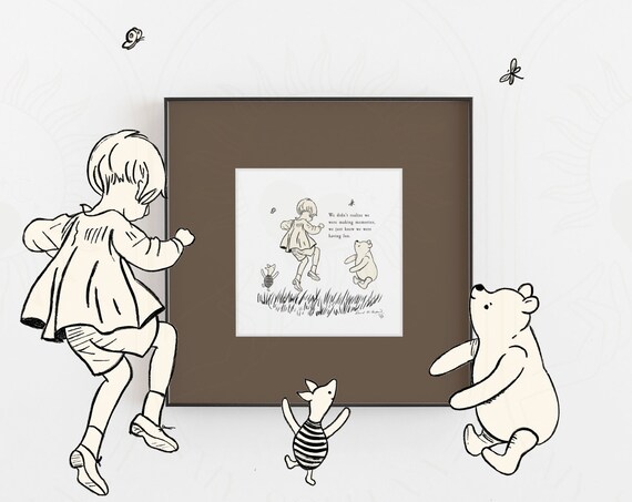 Winnie The Pooh Classic Vintage Nursery Poster Print