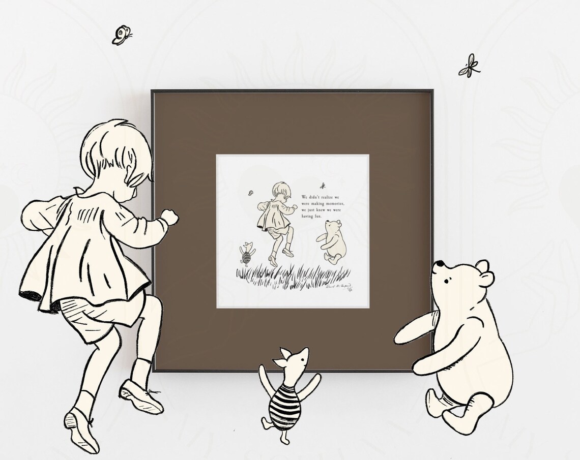 Winnie The Pooh Classic Vintage Nursery Poster Print