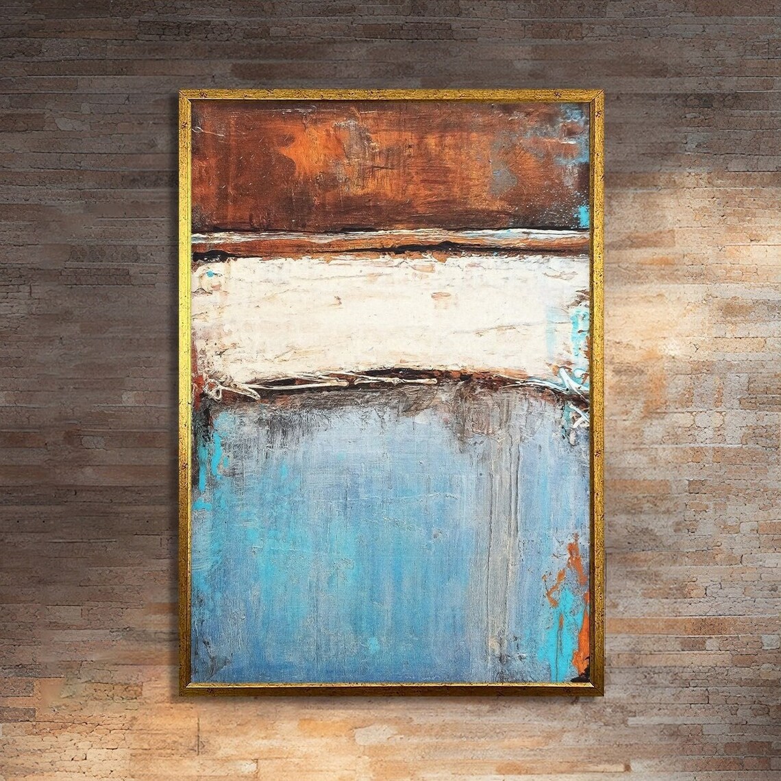Rustic Abstract Landscape, Vintage Inspired Art Print