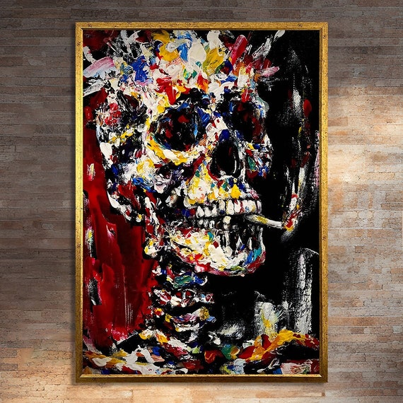 Skull Graffiti Painting, Abstract Street Art