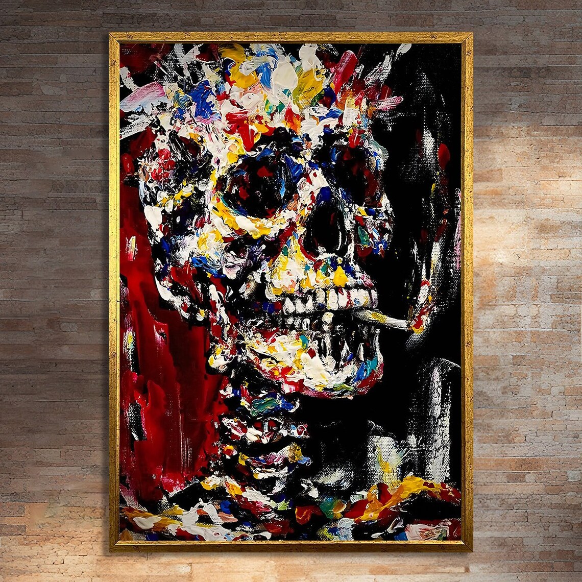 Skull Graffiti Painting, Abstract Street Art