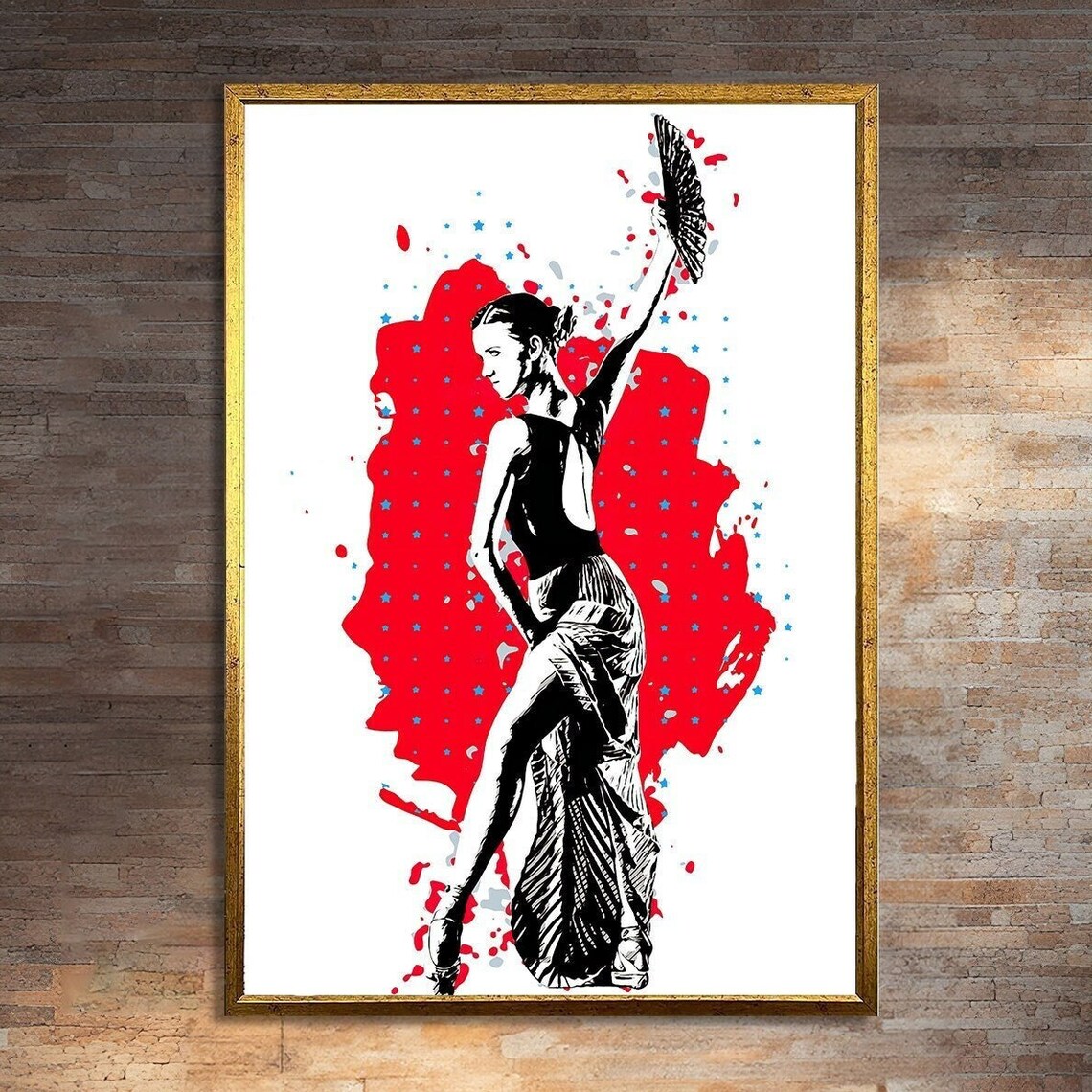 Flamenco Dancer Art Print, Modern Dance Painting