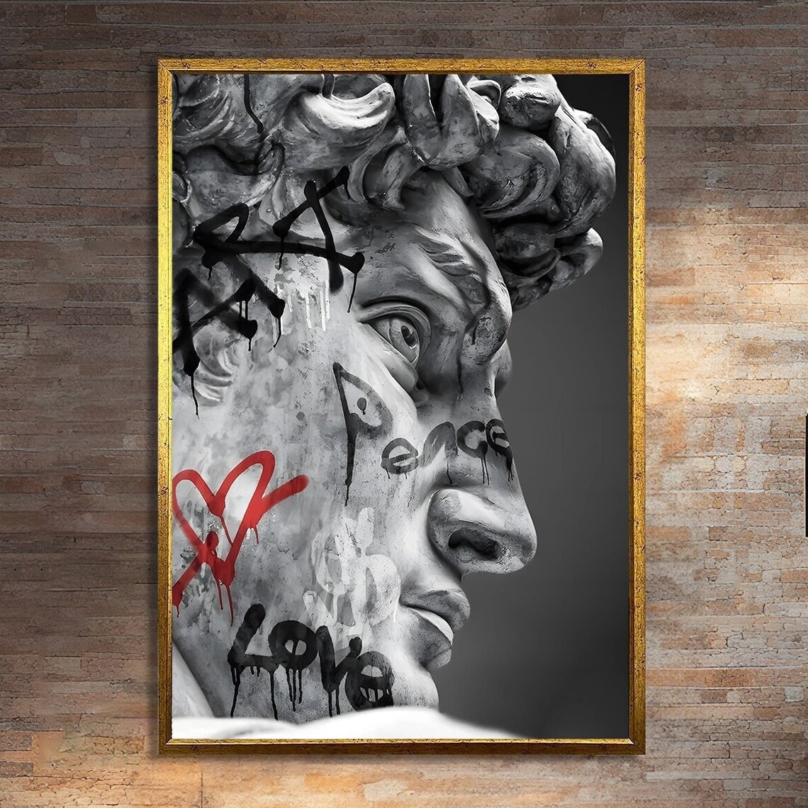 Graffiti David Bust, Modern Pop Art Wall Art
