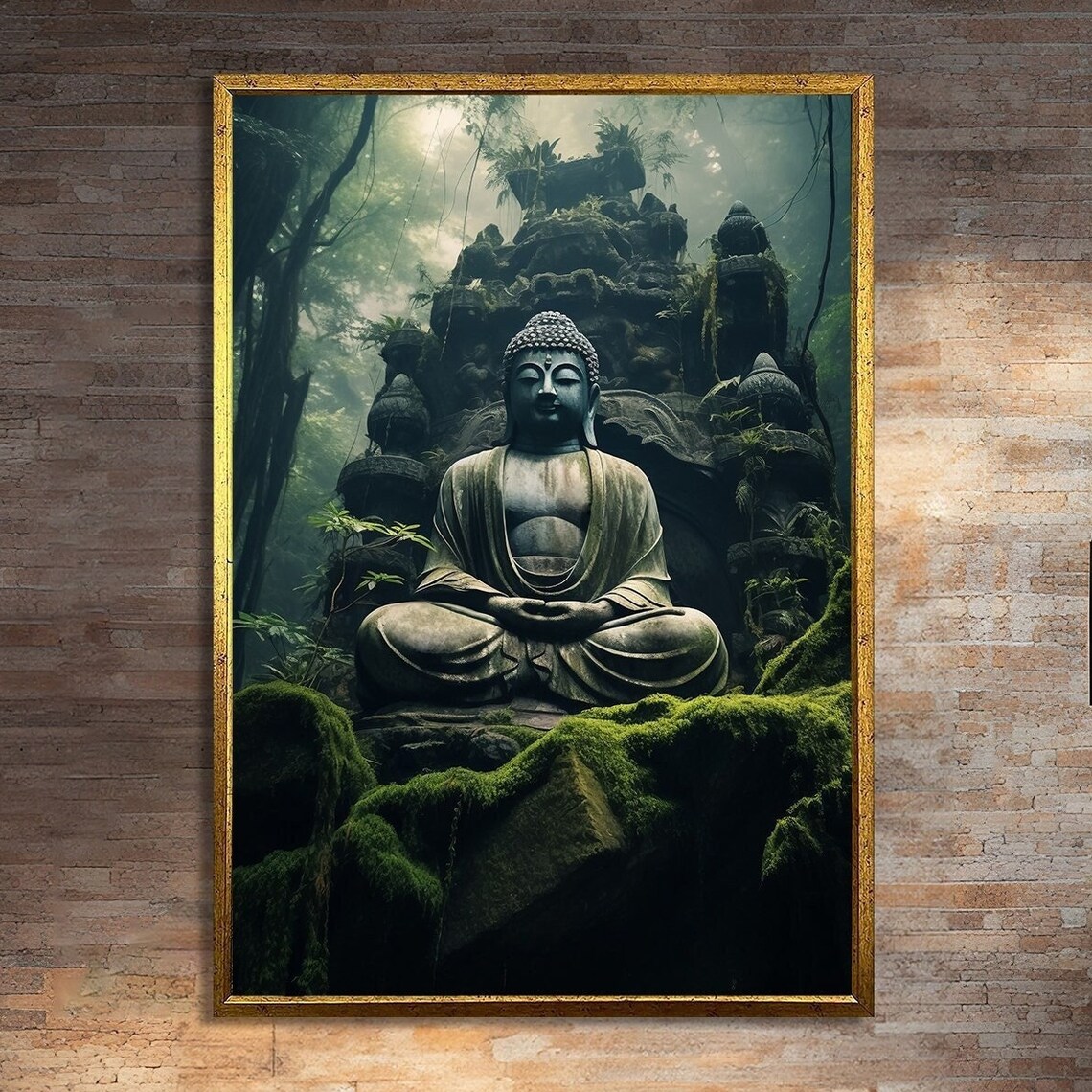 Zen Buddha Painting, Peaceful Meditative Decor