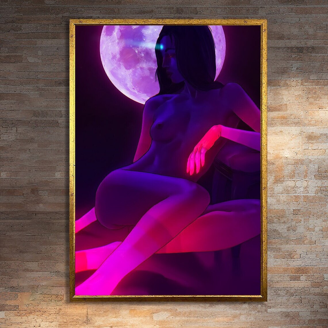 Captivating Erotic Painting, Minimalist Embrace