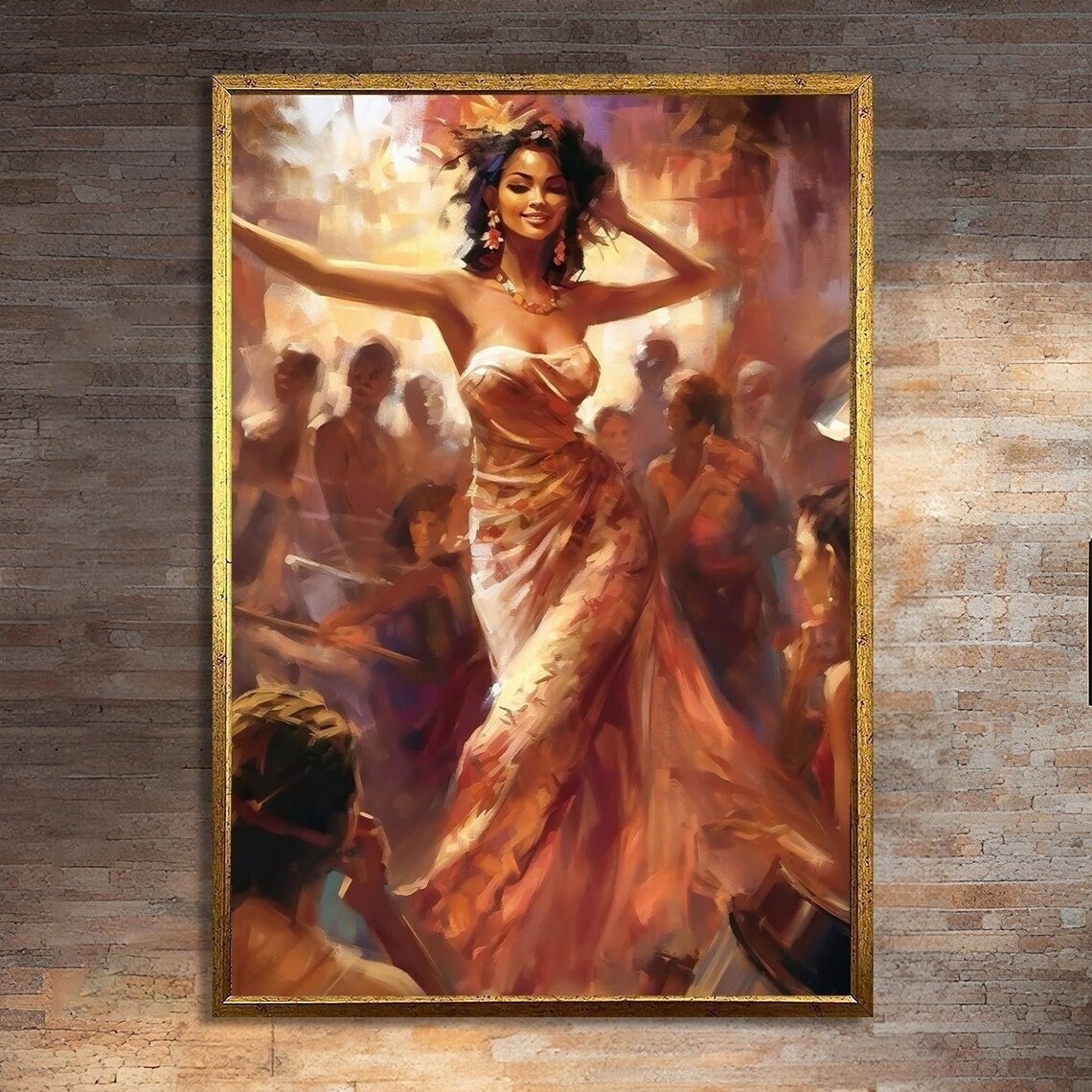 Party Scene Painting - Lively Home Decor Art