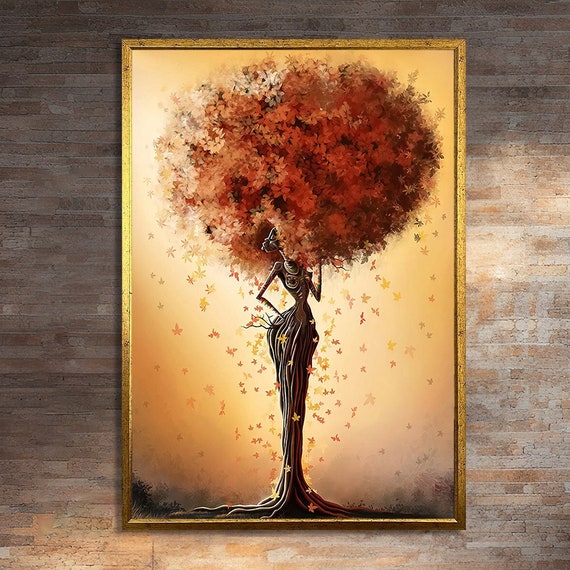Tree Woman Abstract Modern Art Print, Home Decor