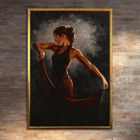 Graceful Flamenco Dancer Art Print, Dance Studio Decor