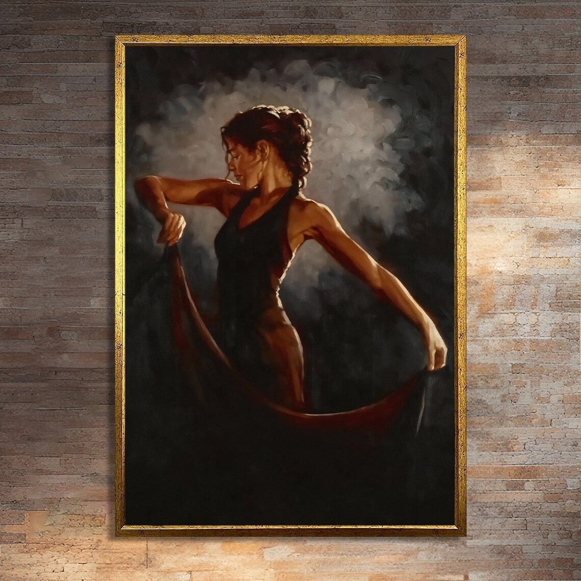 Graceful Flamenco Dancer Art Print, Dance Studio Decor