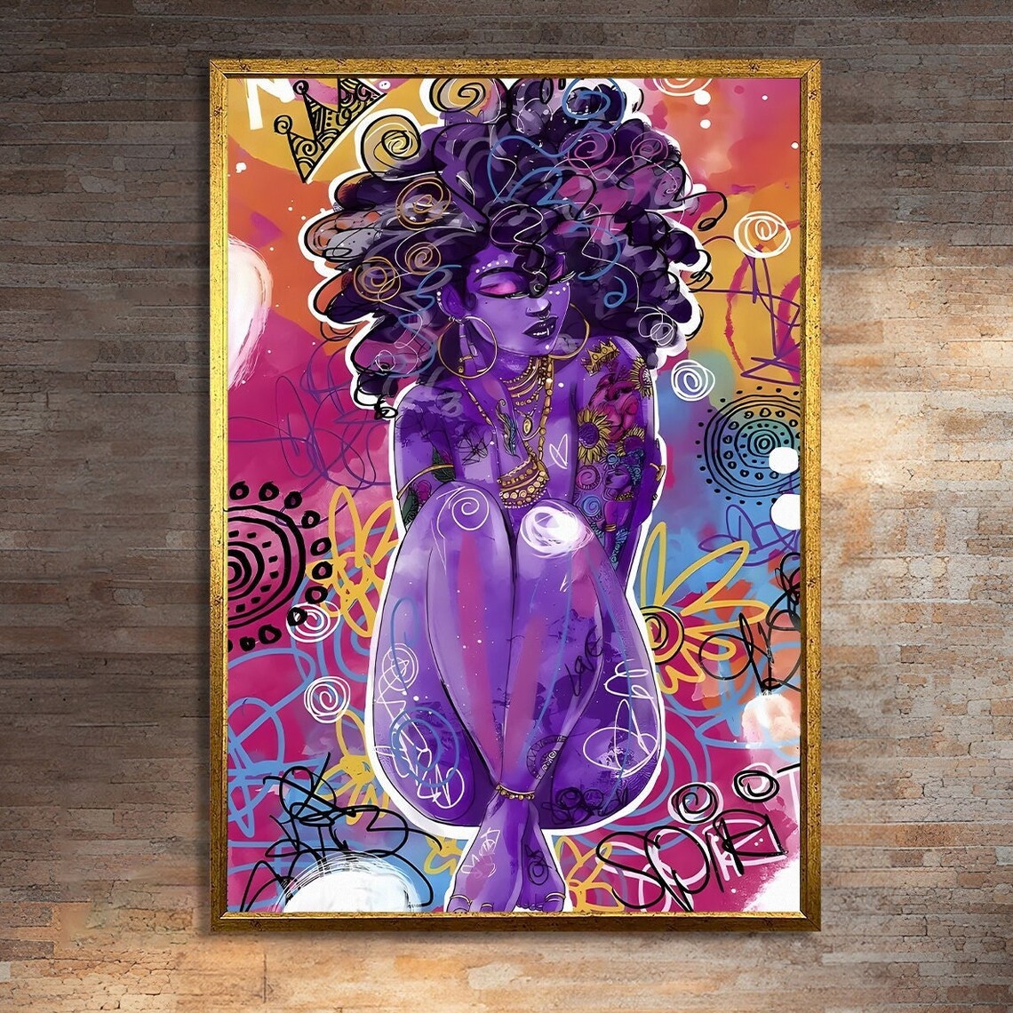 Abstract African Woman, Ethnic Home Decor Art Print