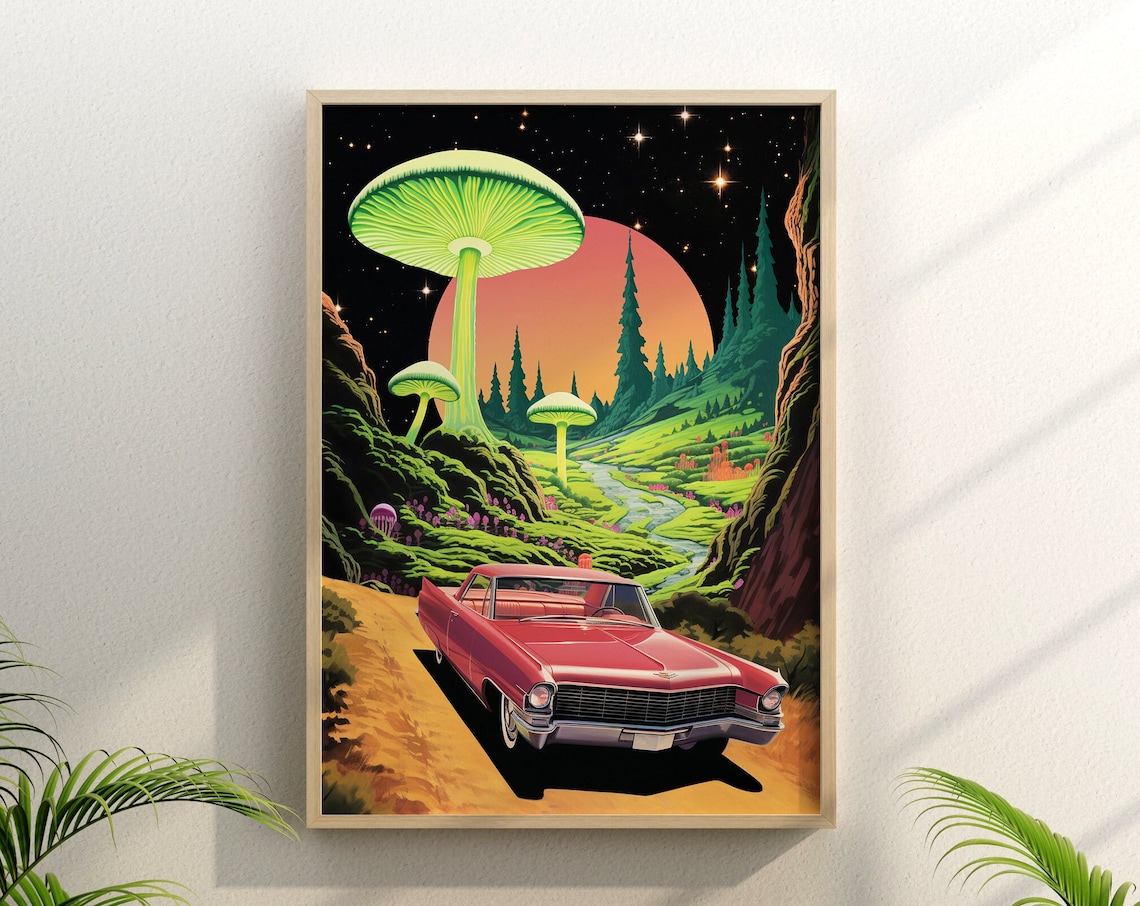 Trippy Trip 5 Retro Surrealism Art Print
