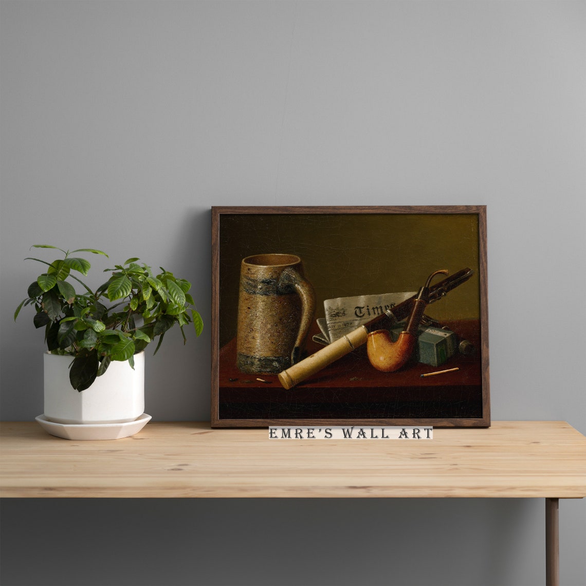 Vintage Still Life Oil Painting Print Moody Country Wall Art Dark Living Room Wall Decor Antique Warm Tone Painting - Image 2