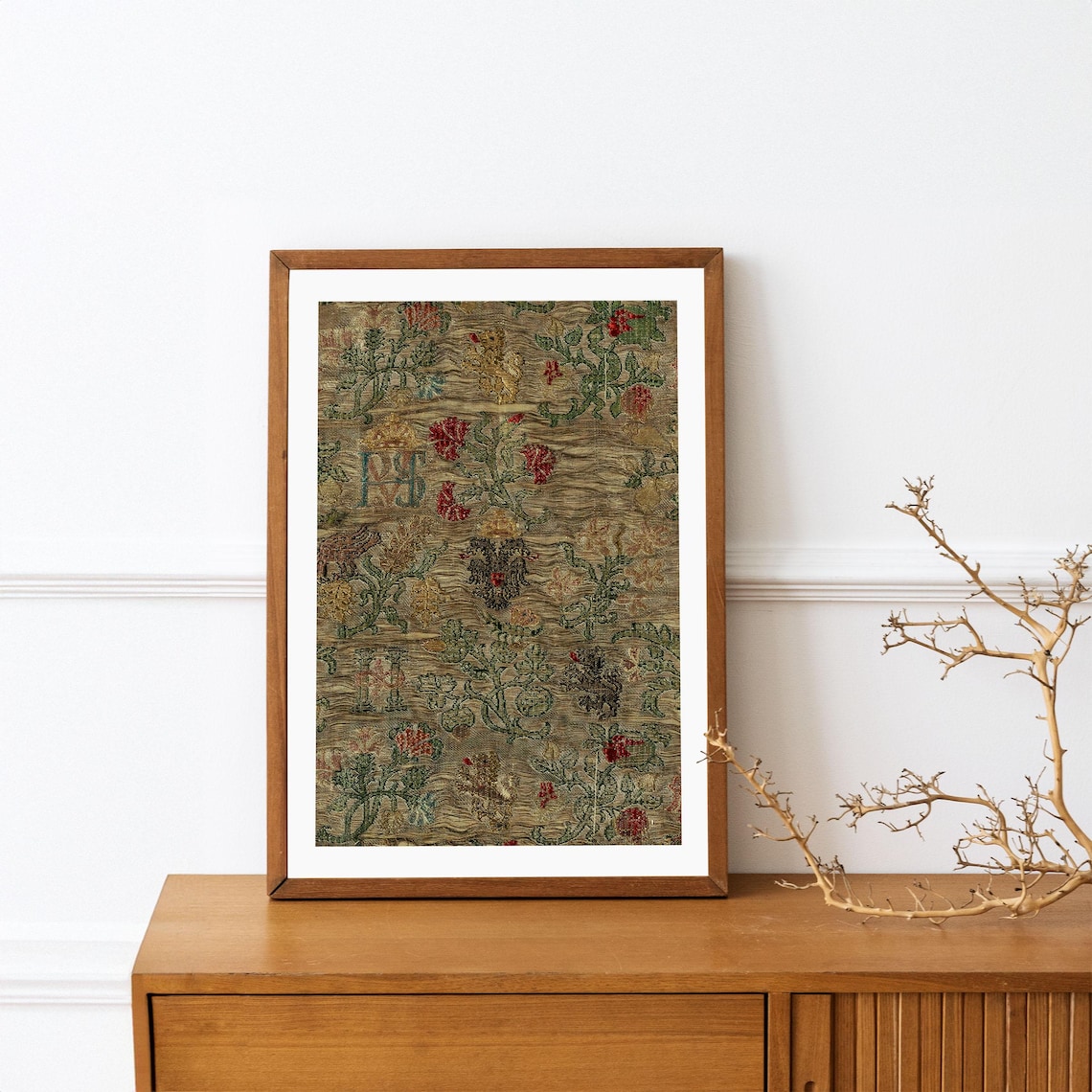 Antique Textile Fragment Print, Vintage Rug Pattern - Image 4