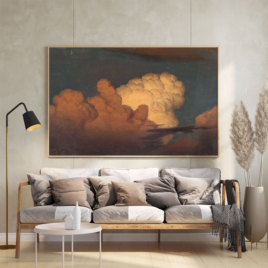 Vintage Cloud Study, Moody Landscape Art Print - Image 2