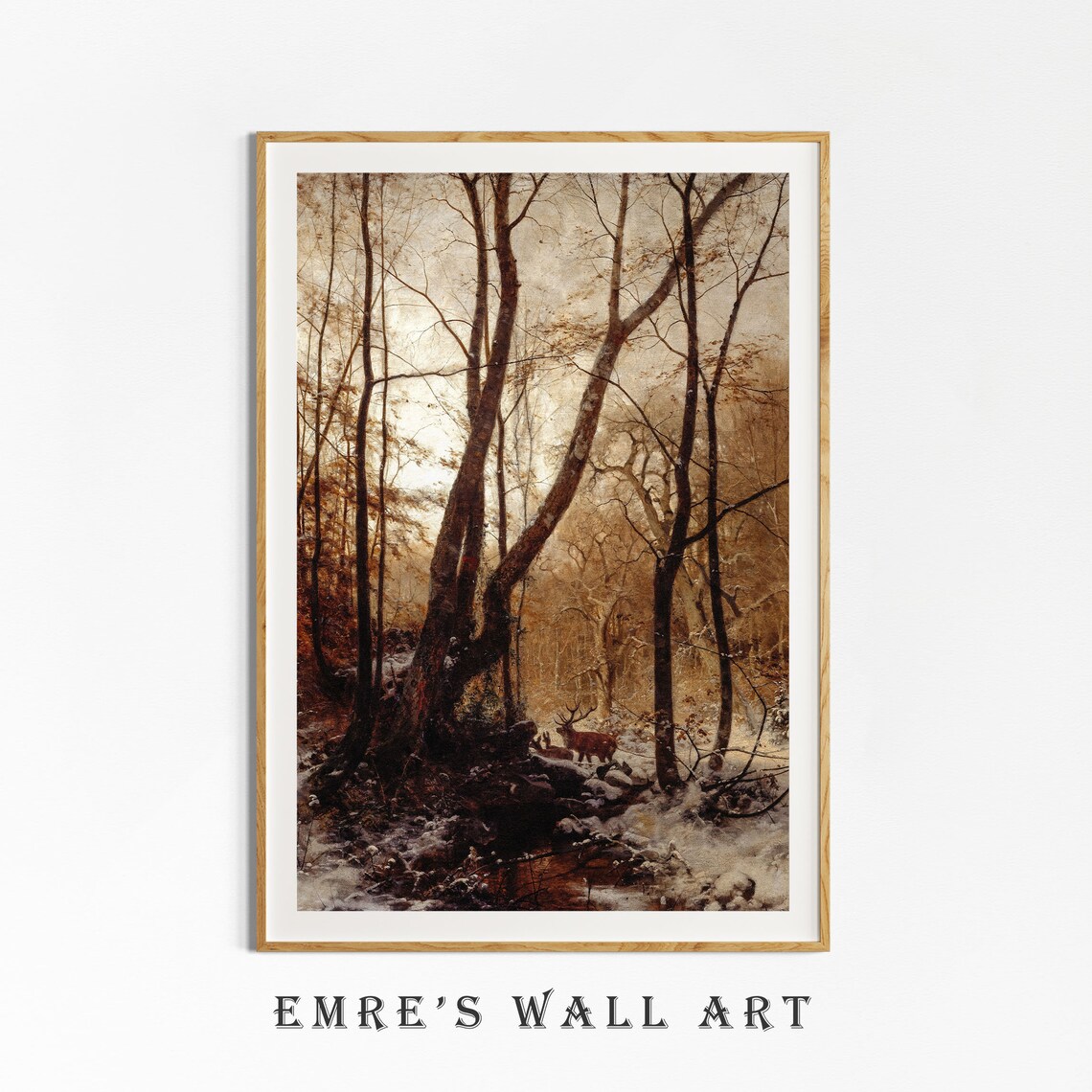 Winter Forest Painting Decor, Vintage Winter Art Print - Image 3