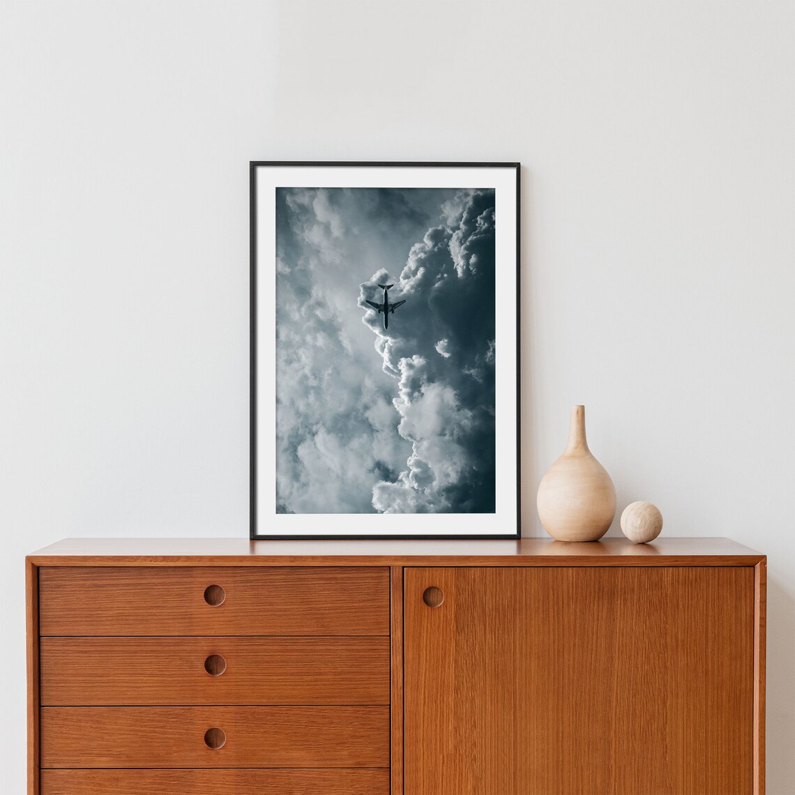 Cloudy Sky Landscape Poster, Modern Wall Art - Image 2
