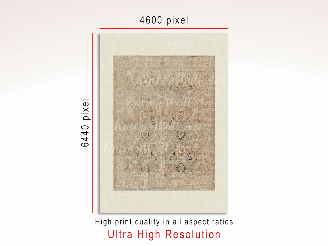 Antique Tapestry Vintage Textile Neutral Art Print - Image 4
