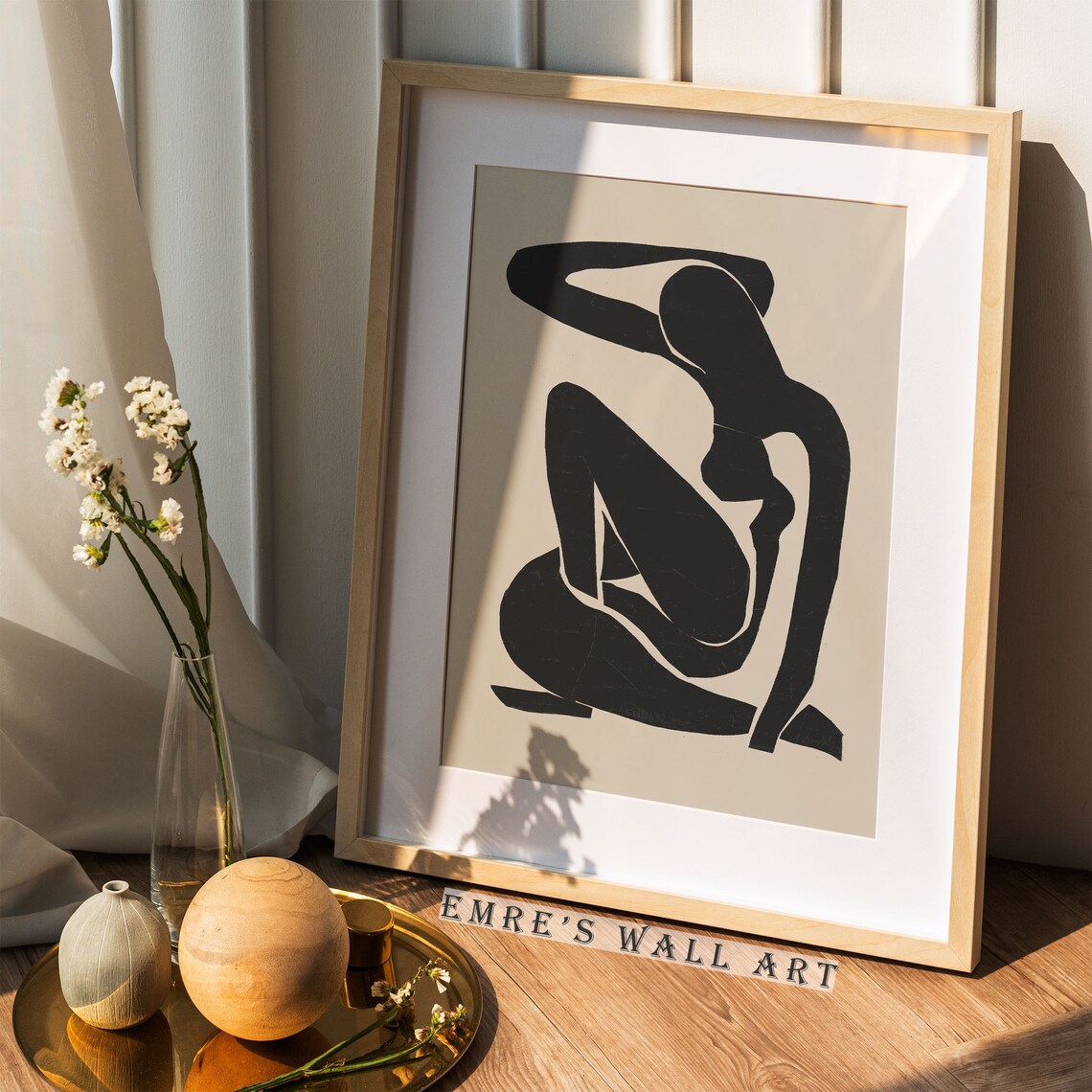 Figure Sketch Art Print, Vintage Woman Portrait - Image 4