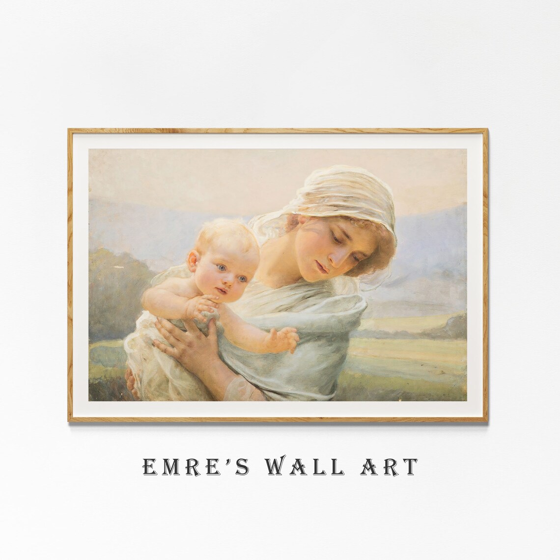 Vintage Mother And Child Painting, Gift For Mom Art Print - Image 4