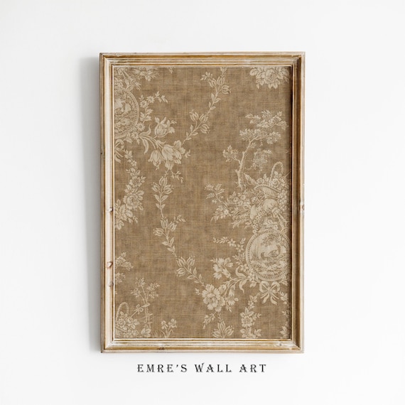 Vintage Textile Floral Pattern Art Print