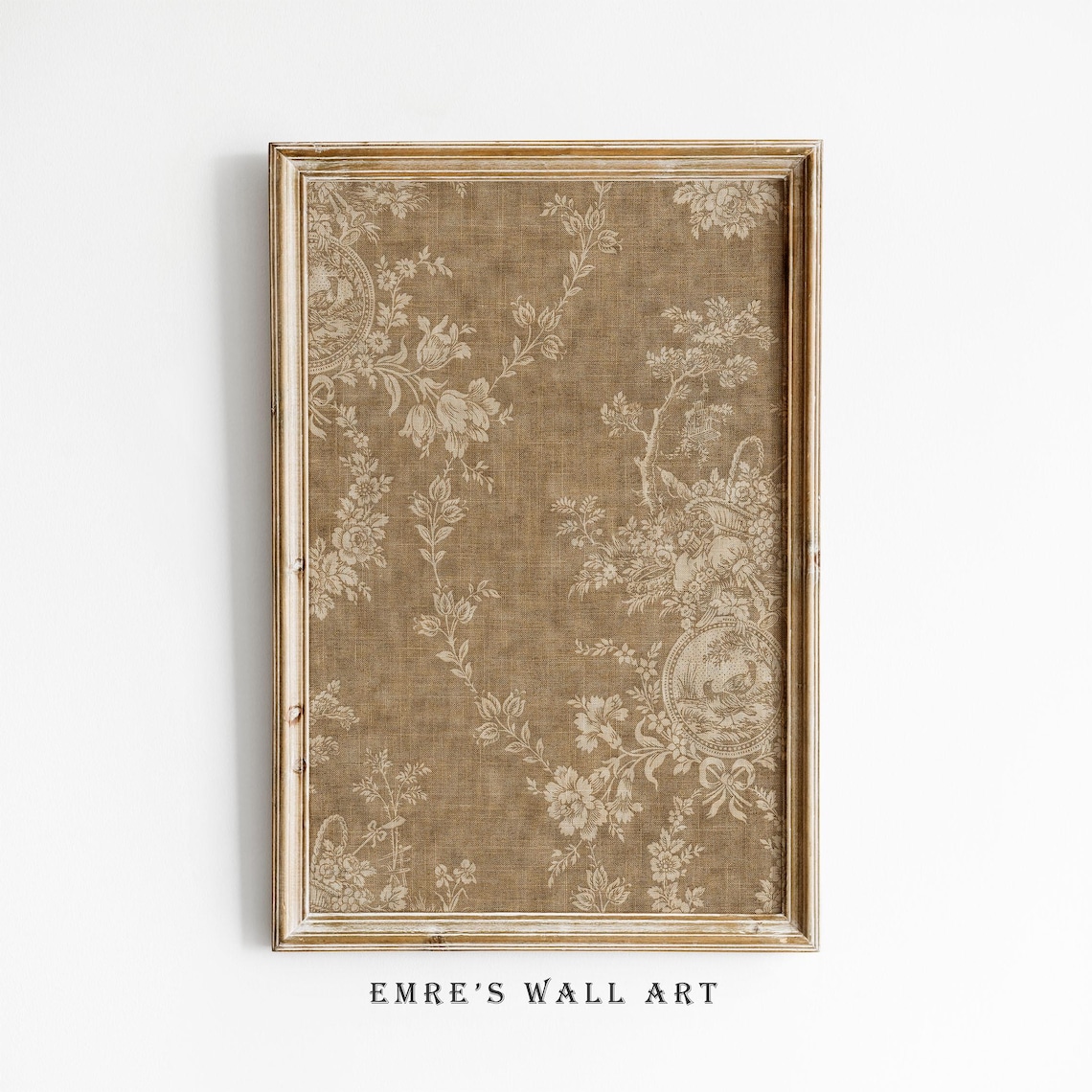 Vintage Textile Floral Pattern Art Print