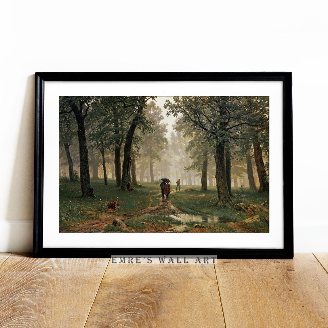 Rustic Vintage Forest Painting Landscape Art Print - Image 4