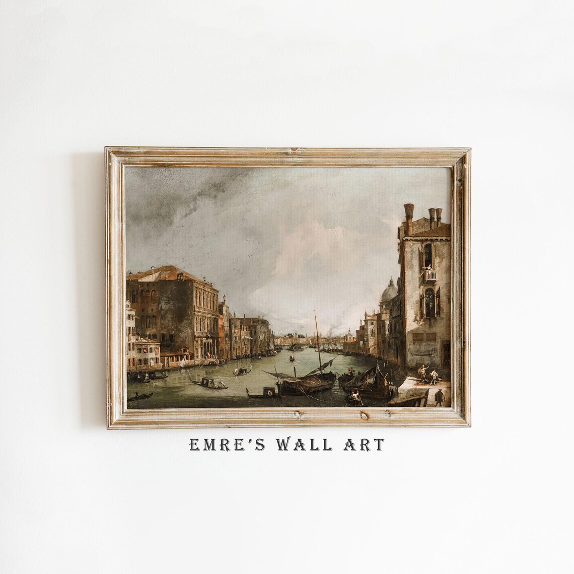 Retro City Landscape, Vintage Canal Art Print - Image 2