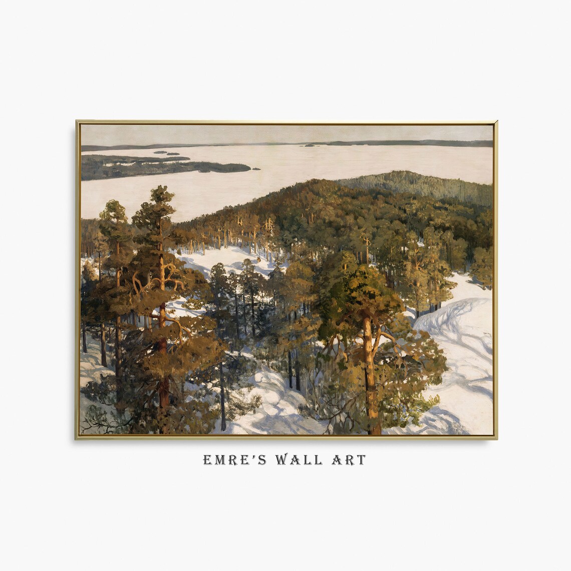 Winter Landscape Vintage Forest Scenery Art Print