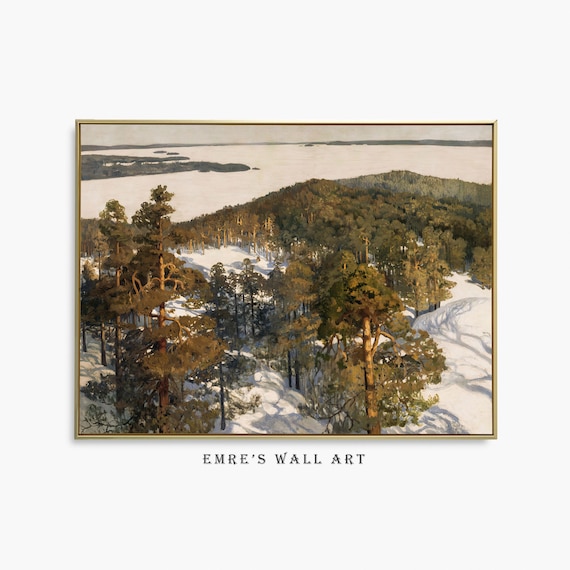 Winter Landscape Vintage Forest Scenery Art Print