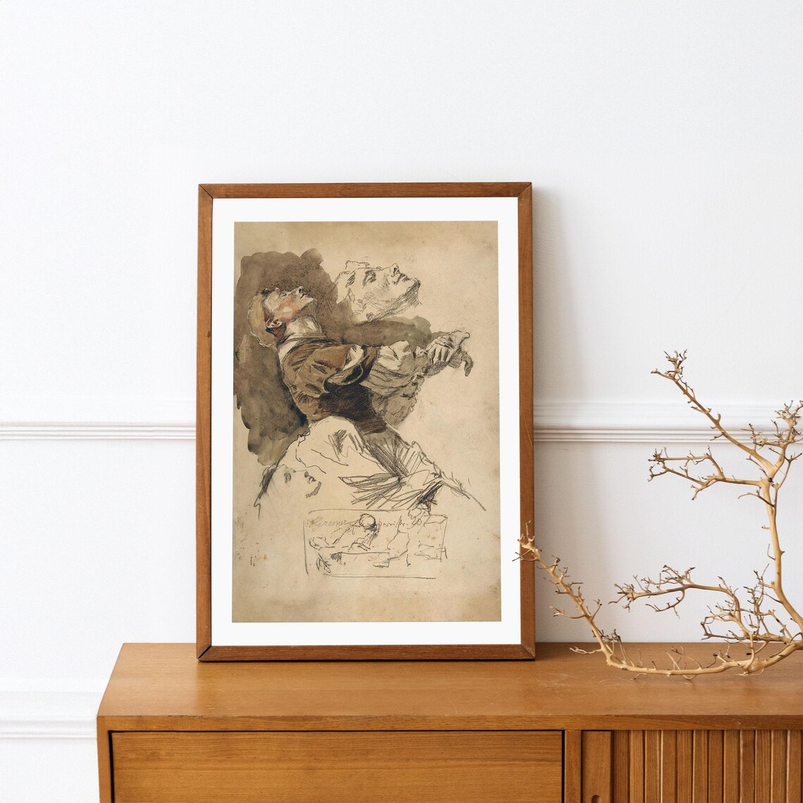 Vintage Sketch Woman Figure Art Print, Neutral Bedroom Decor - Image 4