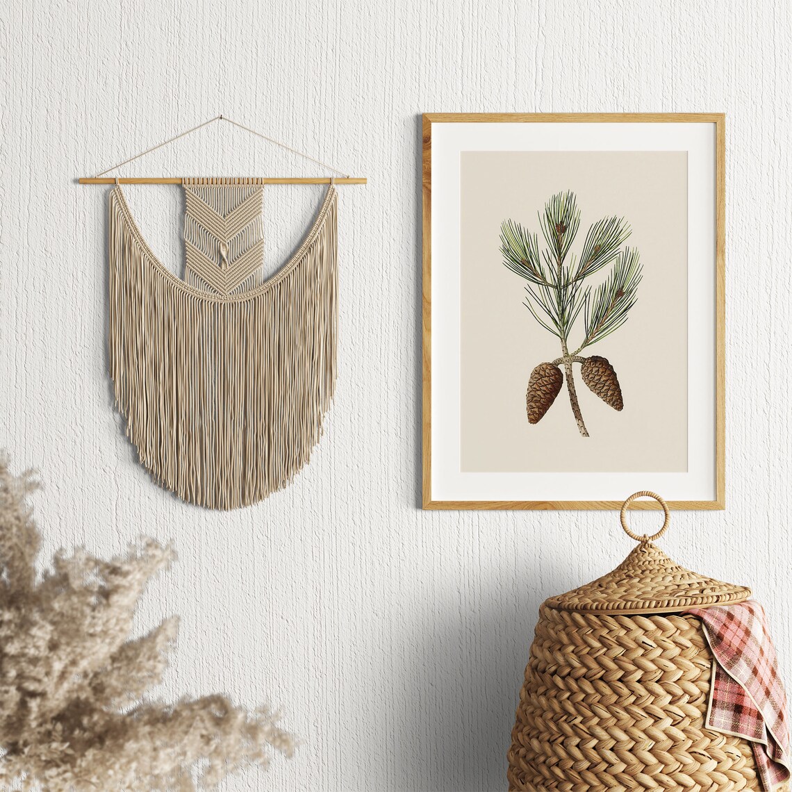 Pine Cone Branch Sketch, Vintage Botanical Art Print - Image 2