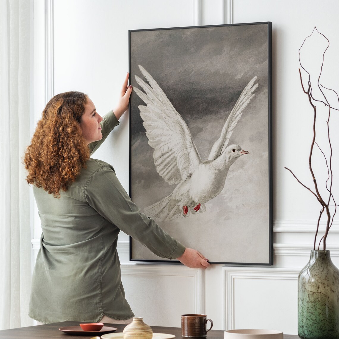 Vintage Pigeon Art Print, Antique Bird Painting - Image 2