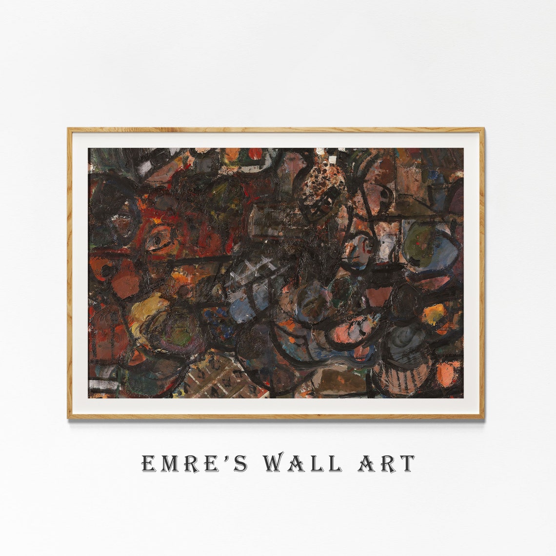 Dark Abstract Expressionist Oil Painting Heavy Texture Print - Image 4
