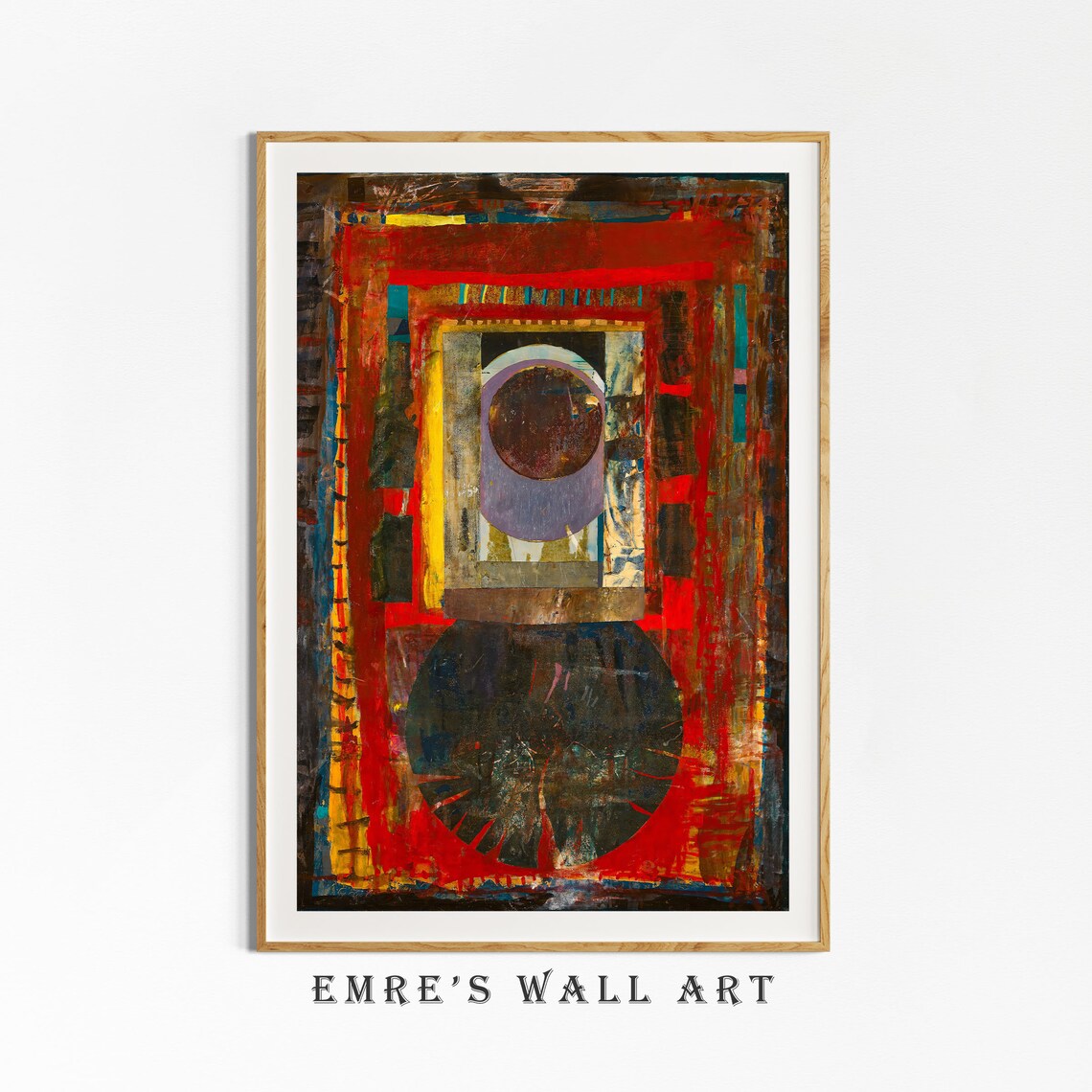 Abstract Oil Painting Vintage Art Print, Moody Decor - Image 2