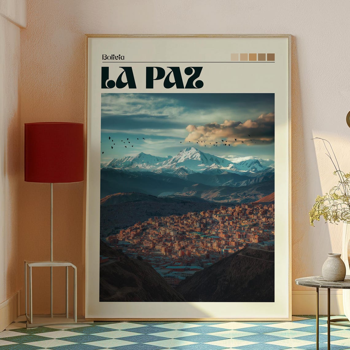 La Paz Poster Bolivia Art Travel Print Wall Backpacking South America - Image 2
