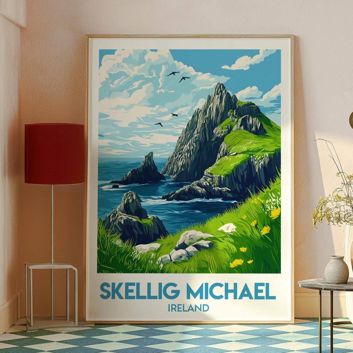 Skellig Michael Ireland Rocky Island Cliffs Seabirds Travel Poster - Image 2