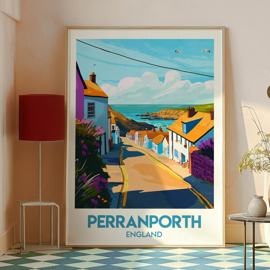 Perranporth England Cornwall Seaside Lane Beach Vintage Travel Poster - Image 2