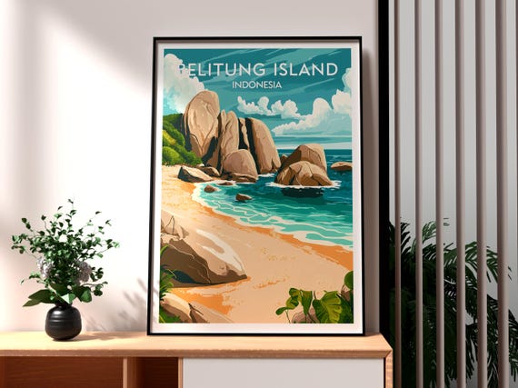 Belitung Island Travel Print Wall Art Sumatra Poster Backpacking Gift Indonesia