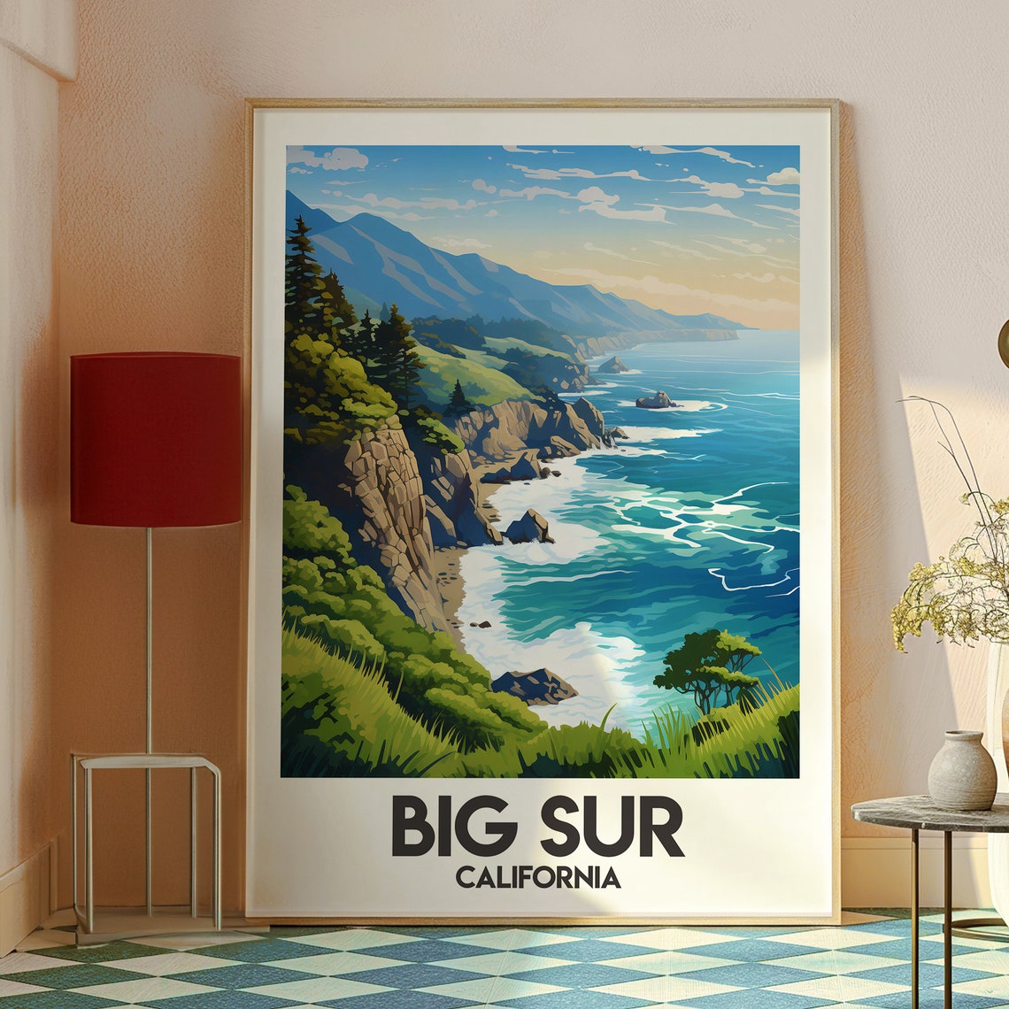 Big Sur California Rugged Pacific Cliffs Coast Travel Poster - Image 2
