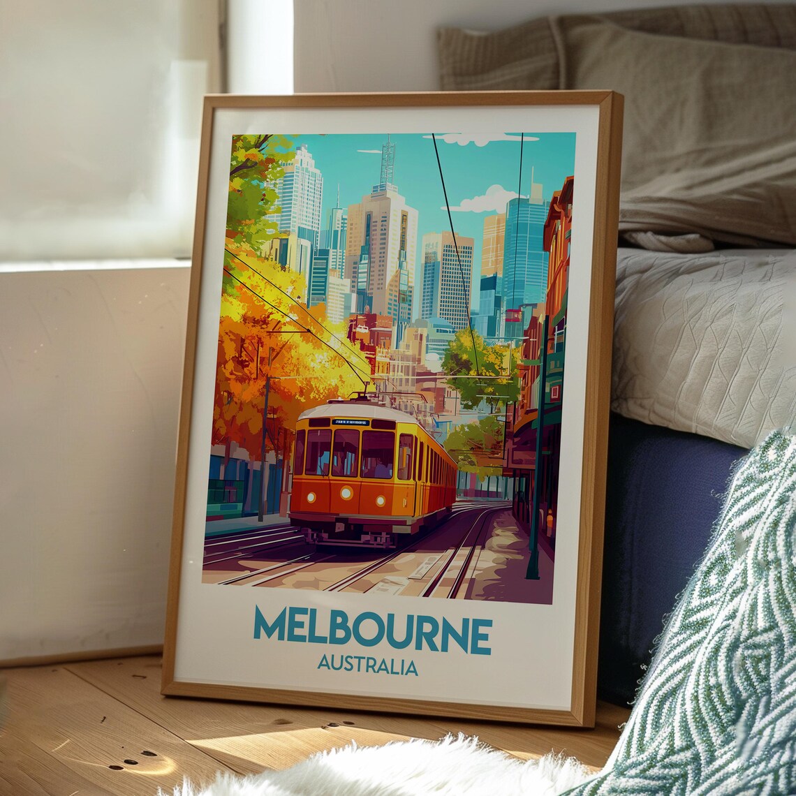 Melbourne Travel Poster, Australia City Wall Art