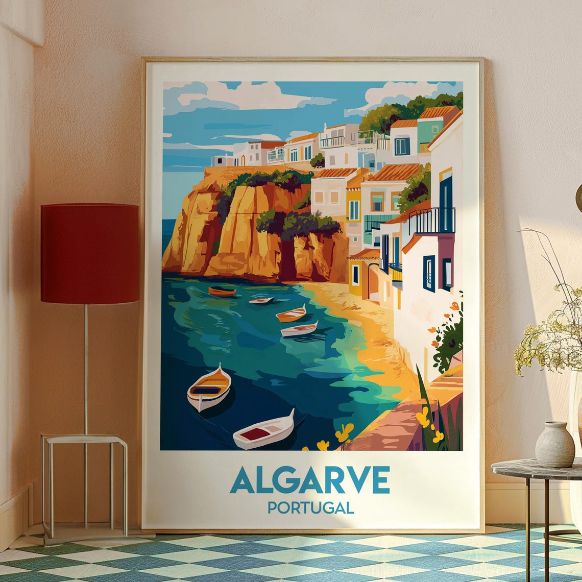 Algarve Travel Poster, Portugal Faro Albufeira - Image 2