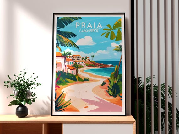 Praia Poster Cape Verde Print Travel Art Africa Wall Wildlife