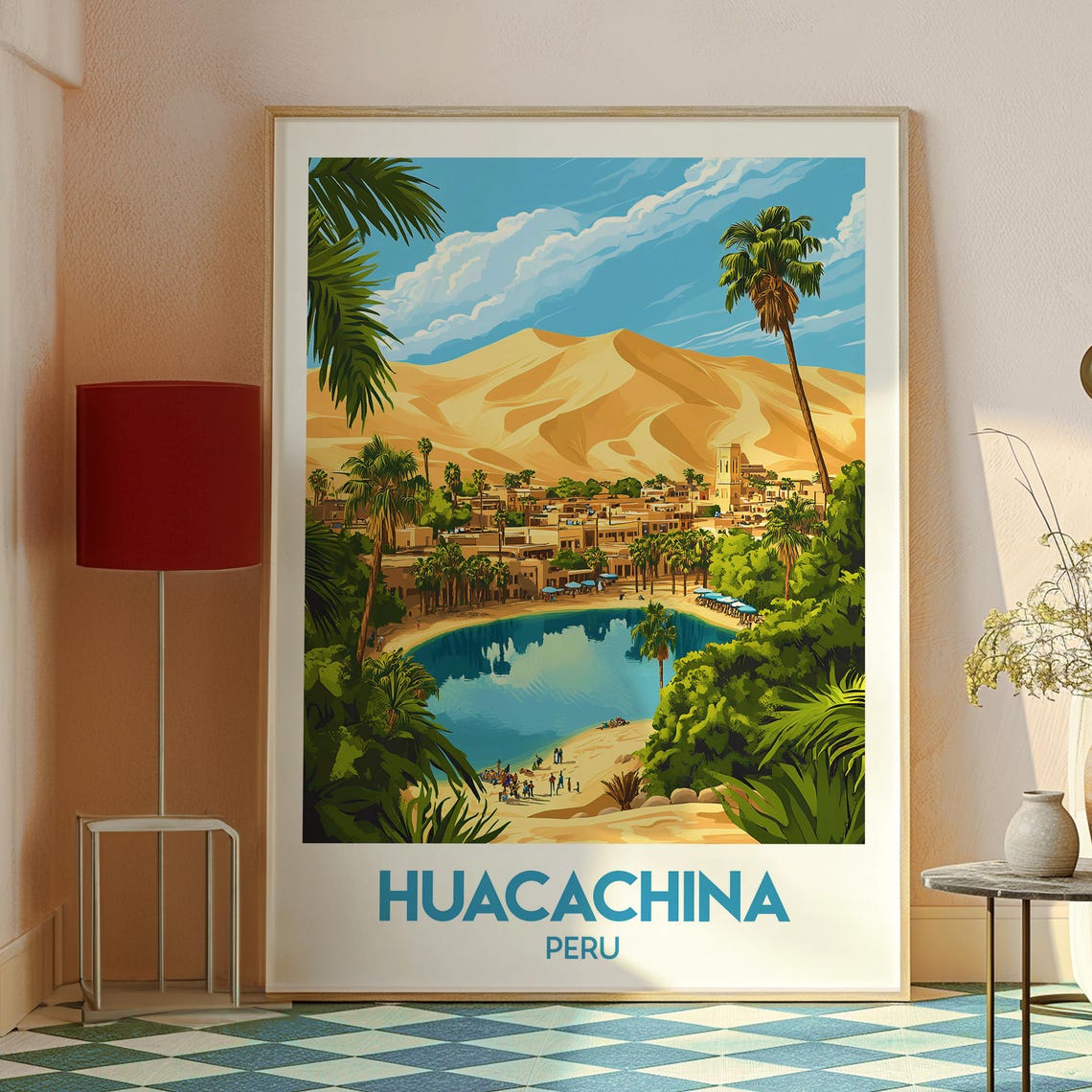 Huacachina Poster Art Peru Travel Print Wall Backpacking South America - Image 2